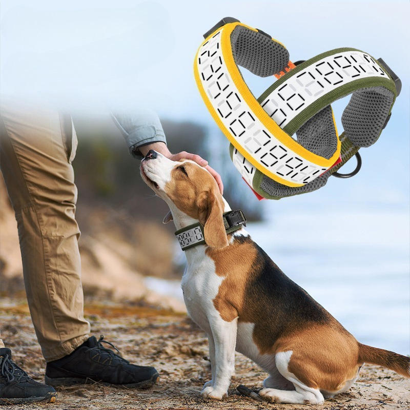 Outdoor Hunting Dog Collar - Odblaskowa obroża dla dużych psów, regulowana,