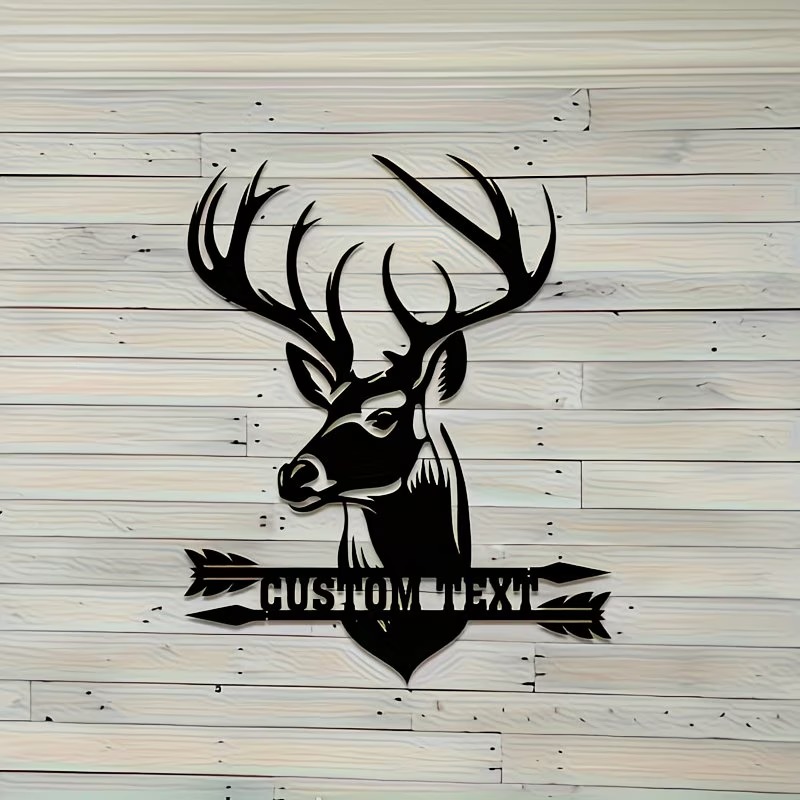 Hunting Outdoor Christmas Decorations - Metalowa dekoracja ścienna z głową jelenia,